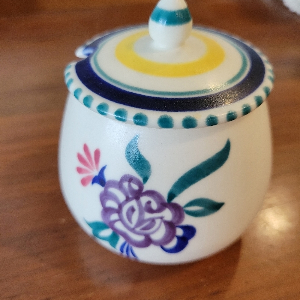 Poole Pottery England Covered Jam Honey Dish
